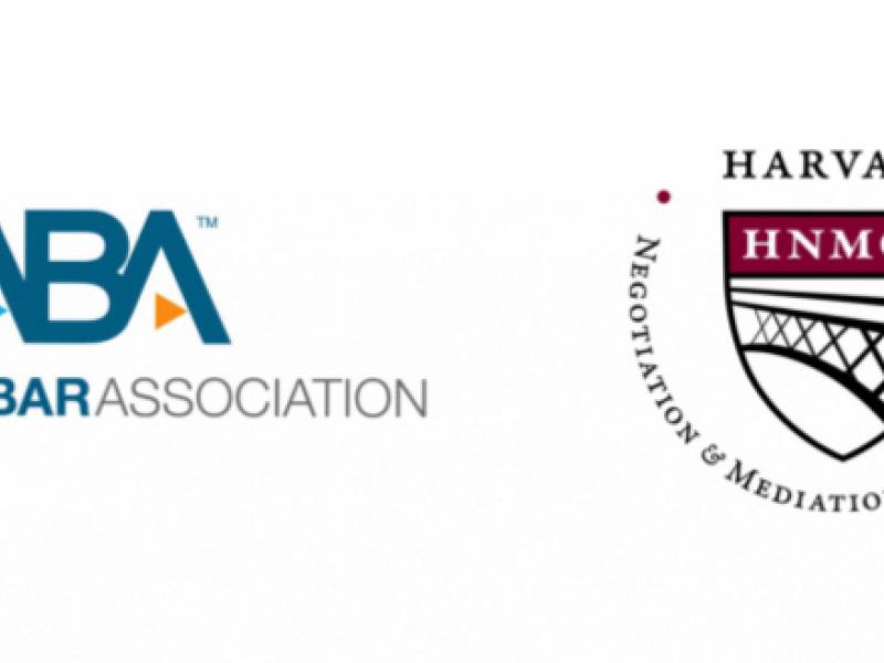 American Bar Association logo and Harvard Negotiation & Mediation Clinical Program logo