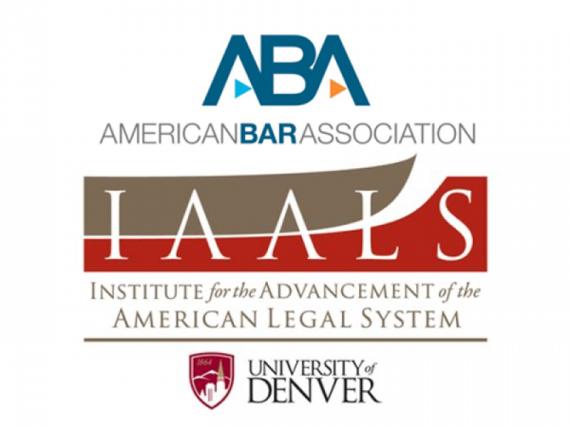 American Bar Association Logo above the Institute for the Advancement of the American Legal System Logo